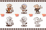 Retro Puppy Mascot Bundle, an Animal Illustration by Tekuni (Thumbnail 7 of 12)