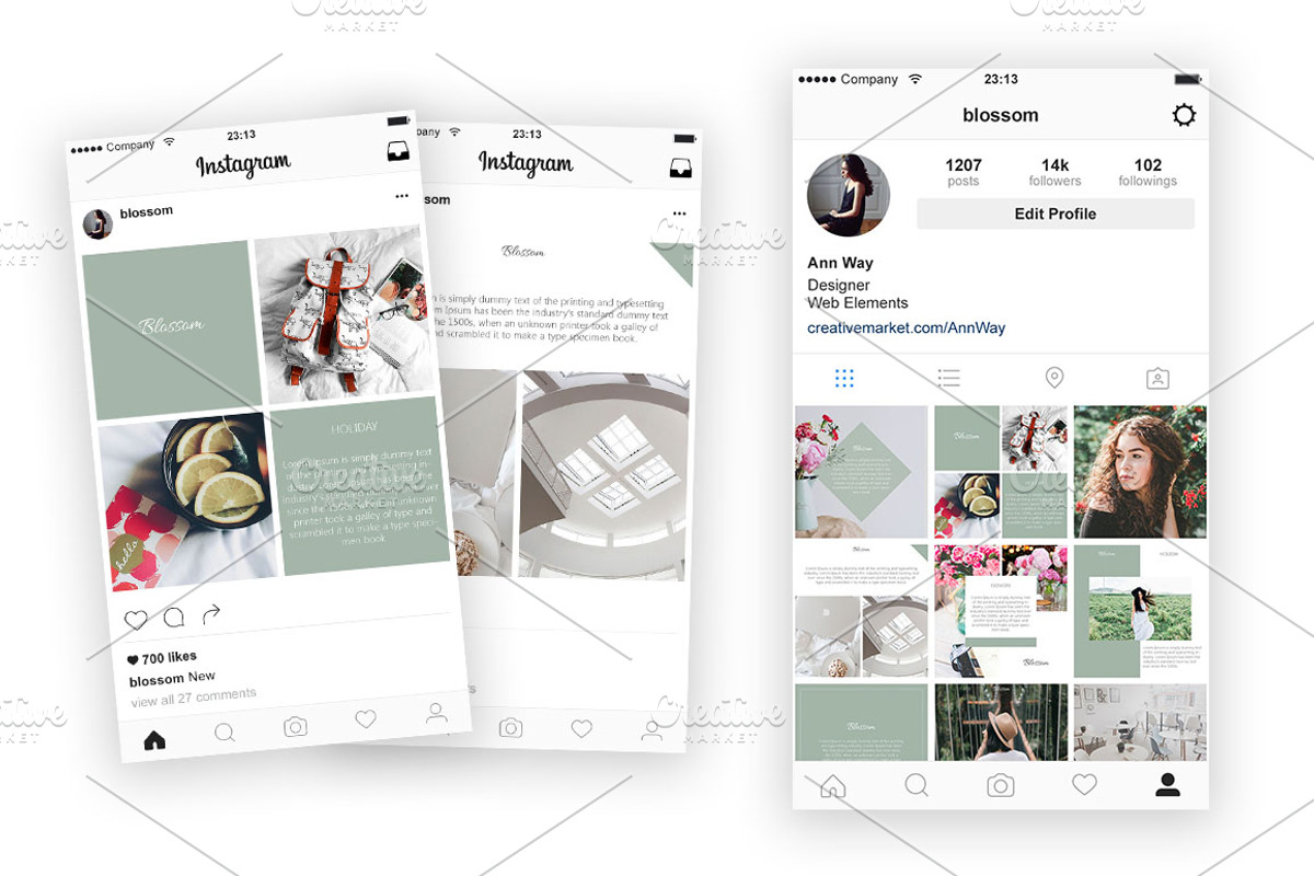 Social Media Pack / Kit 1, a Social Media Template by Blossom (Photo 5 of 5)