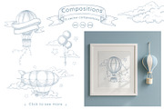 Air Balloon Vector Clipart Bundle, a Graphic by Alisles (Thumbnail 3 of 9)