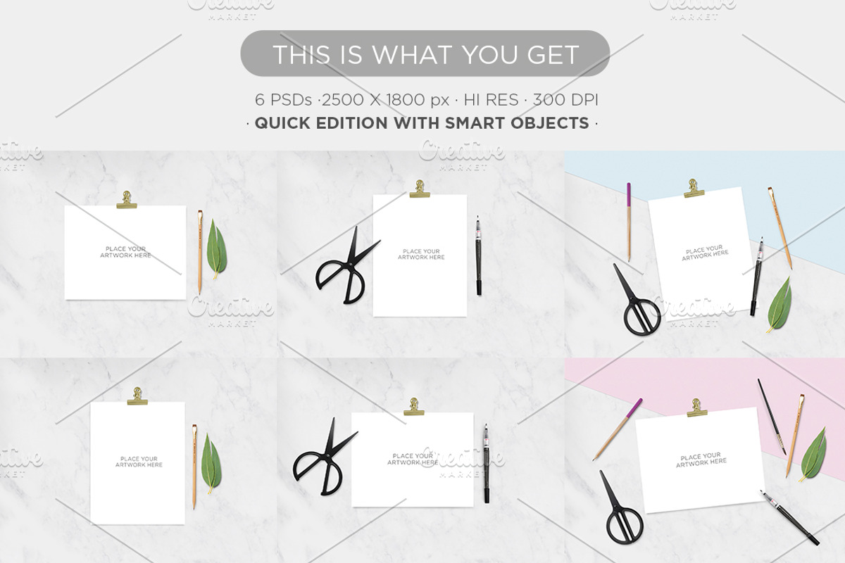 Mockup . Gold Paper Clip, a Print Template by tomodachi studio (Photo 2 of 6)