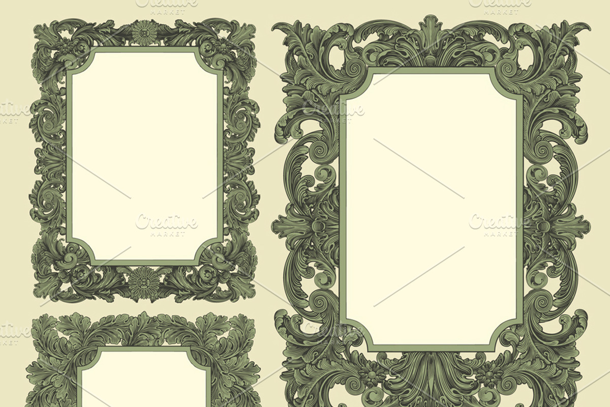 Collection vintage engraved frames., a Decorative Illustration by Vector Engraving (Photo 5 of 31)