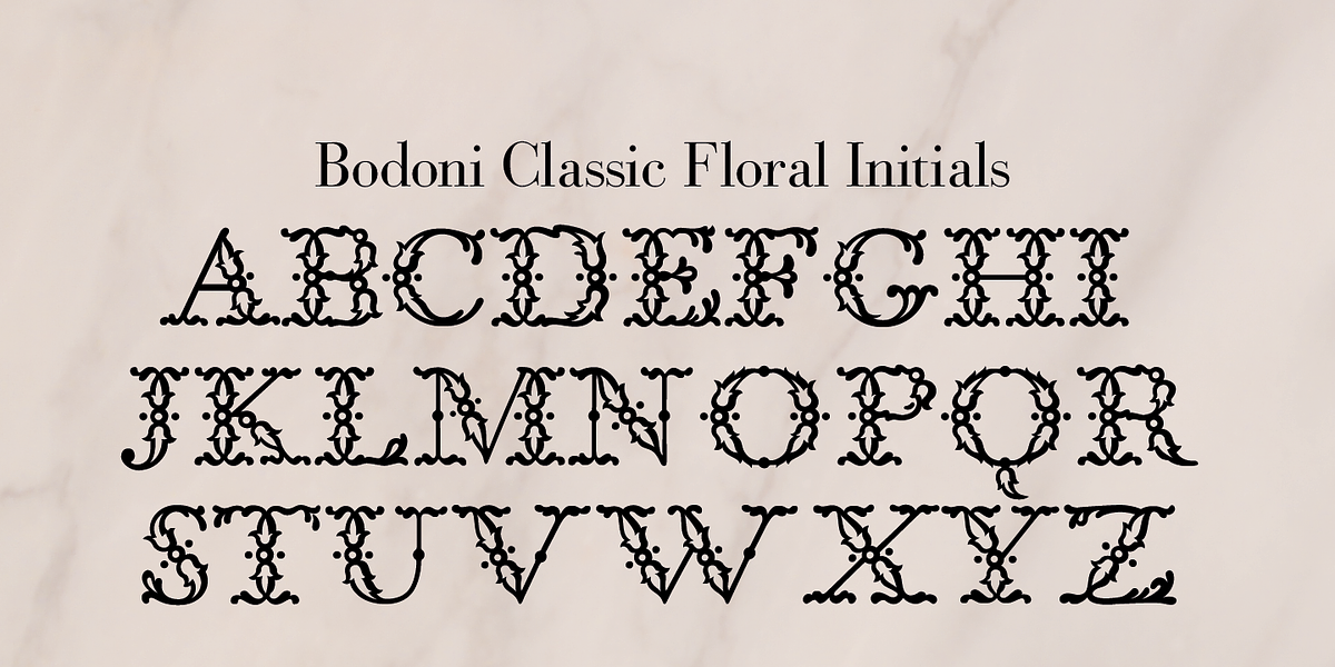 Bodoni Classic Initials, a Script Font by Wiescher-Design (Photo 3 of 6)