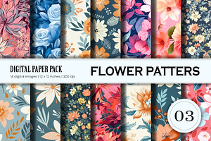 Floral Patterns 03. Digital Paper.