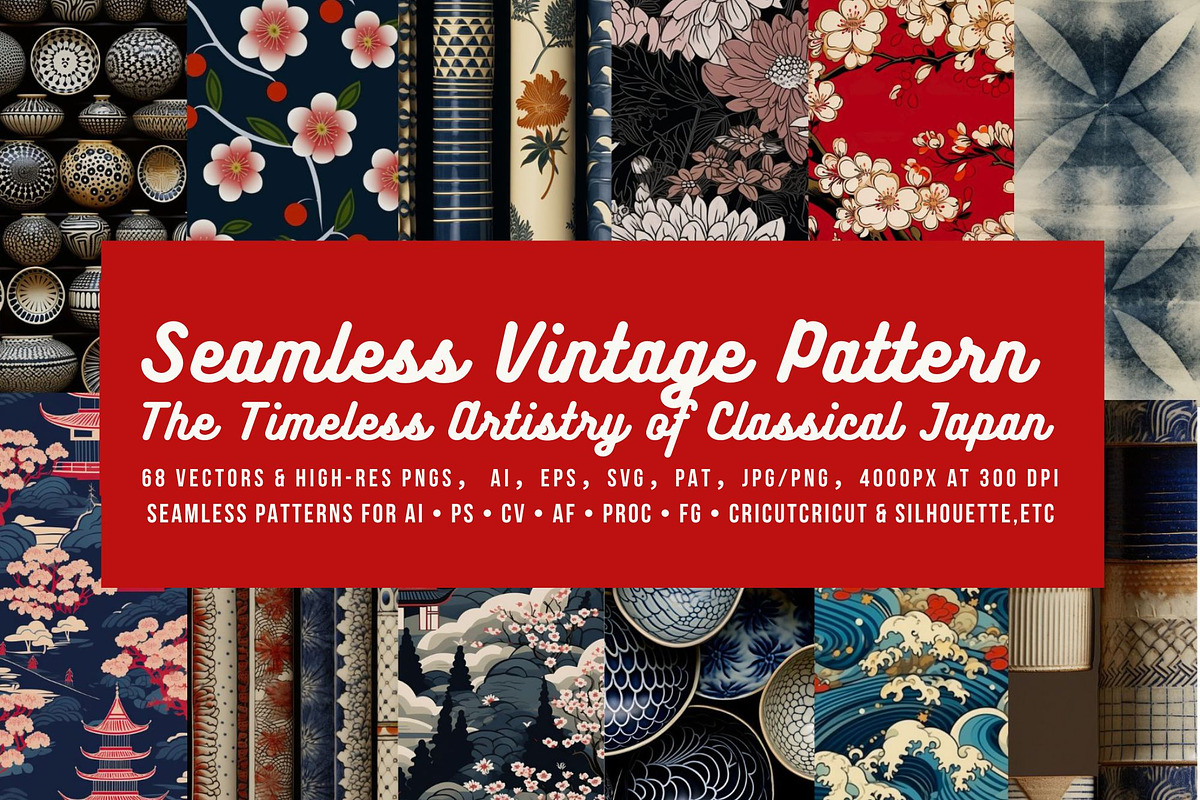 27 seamless Japan vintage pattern, a Pattern Graphic by ARTOZEN DIGITAL (Photo 1 of 15)