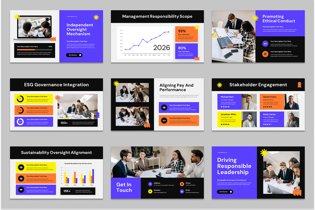 Corporate Governance Report Glides, a Presentation Template by Sixtemp (Photo 3 of 3)
