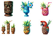 Tiki Cups Clipart, an Illustration by DreamArtGraphic (Thumbnail 3 of 5)