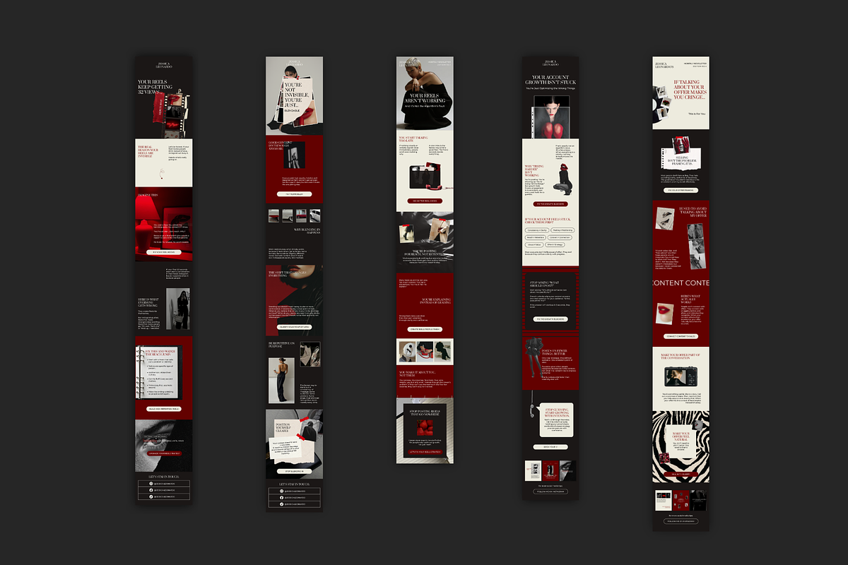 Red Social Media Manager Newsletters, an Email Template by Meraki Templates (Photo 7 of 9)