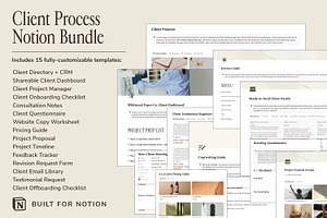 Client Process - Notion Bundle, an App Template by MARA Design Co.