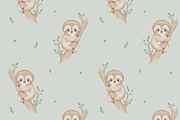 Baby Sloth – Patterns & Clipart, a Pattern Graphic by tetiartline (Thumbnail 3 of 7)