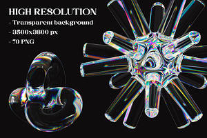 3D Dispersion Glass Shapes Vol2