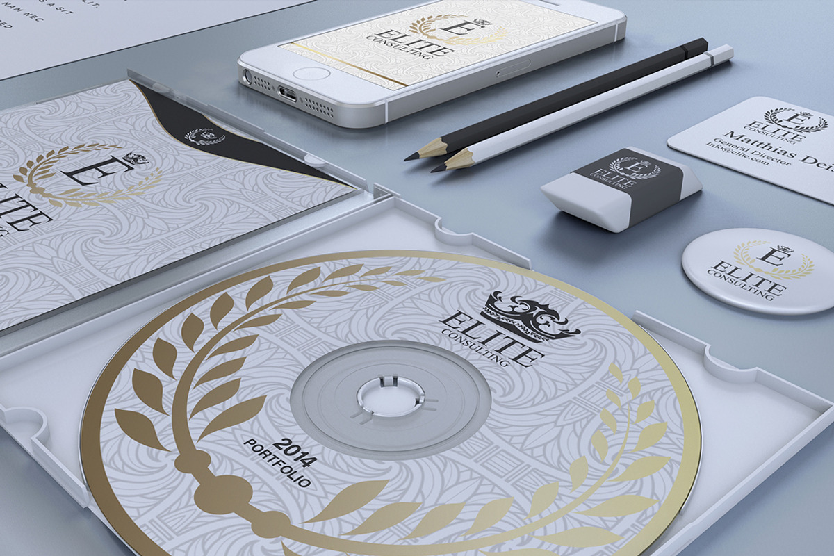 Gold And White Corporate Identity, a Stationery Template by Marvel (Photo 3 of 5)