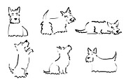 Doodle Scottish Terrier Clipart set, an Animal Illustration by Milota (Thumbnail 2 of 3)