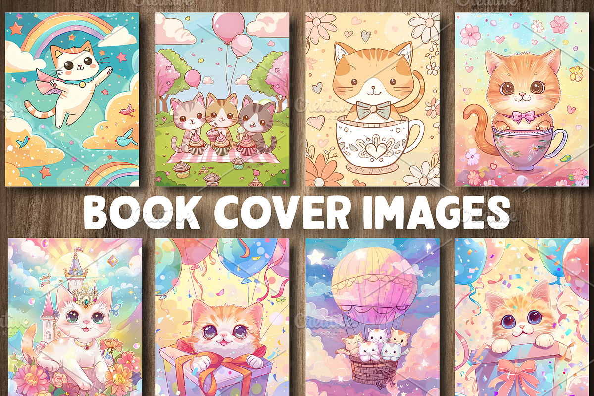 Cute Kawaii Cat Coloring Pages, a Decorative Illustration by Design Station (Photo 3 of 4)