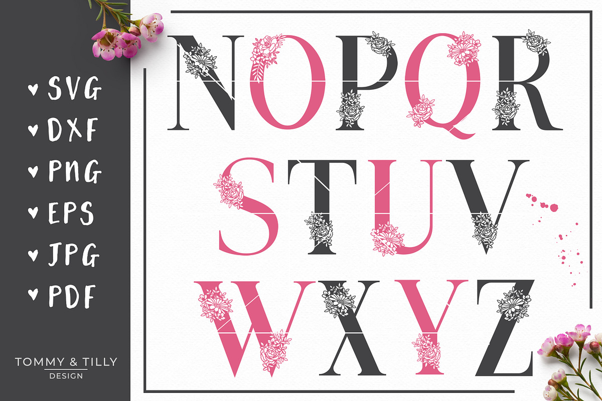 A-Z Floral Letters -Cut File Clipart, an Object Graphic by Tommy ...
