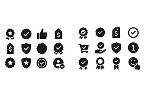 Collection of black and white icons, an Object Illustration by ZinetroN