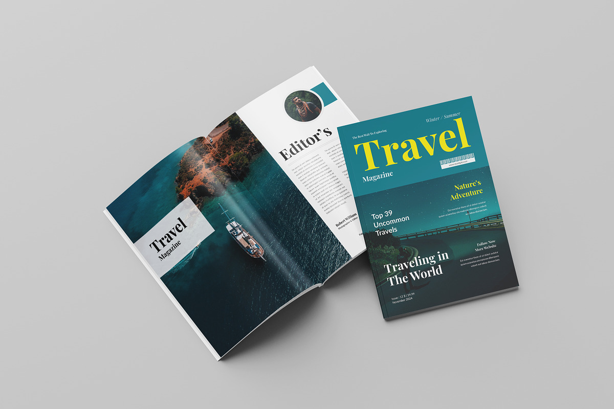 Travel Magazine Template, a Magazine Template by Spark_Creative (Photo 2 of 14)