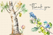 Watercolor Blue Tit Bird Nature Set, an Animal Illustration by Dazzling Art Boutique (Thumbnail 10 of 10)