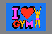 I Love Gym. Vector poster set., a Sport Illustration by PoPaShop (Thumbnail 7 of 7)