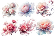 Abstract Pink Roses Clipart, an Illustration by Designworld (Thumbnail 2 of 3)