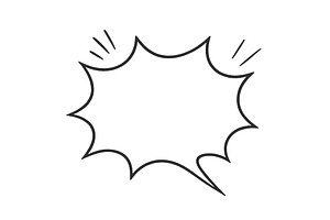 Speech bubble with animated lines in, an Illustration by Dvoevnore photos