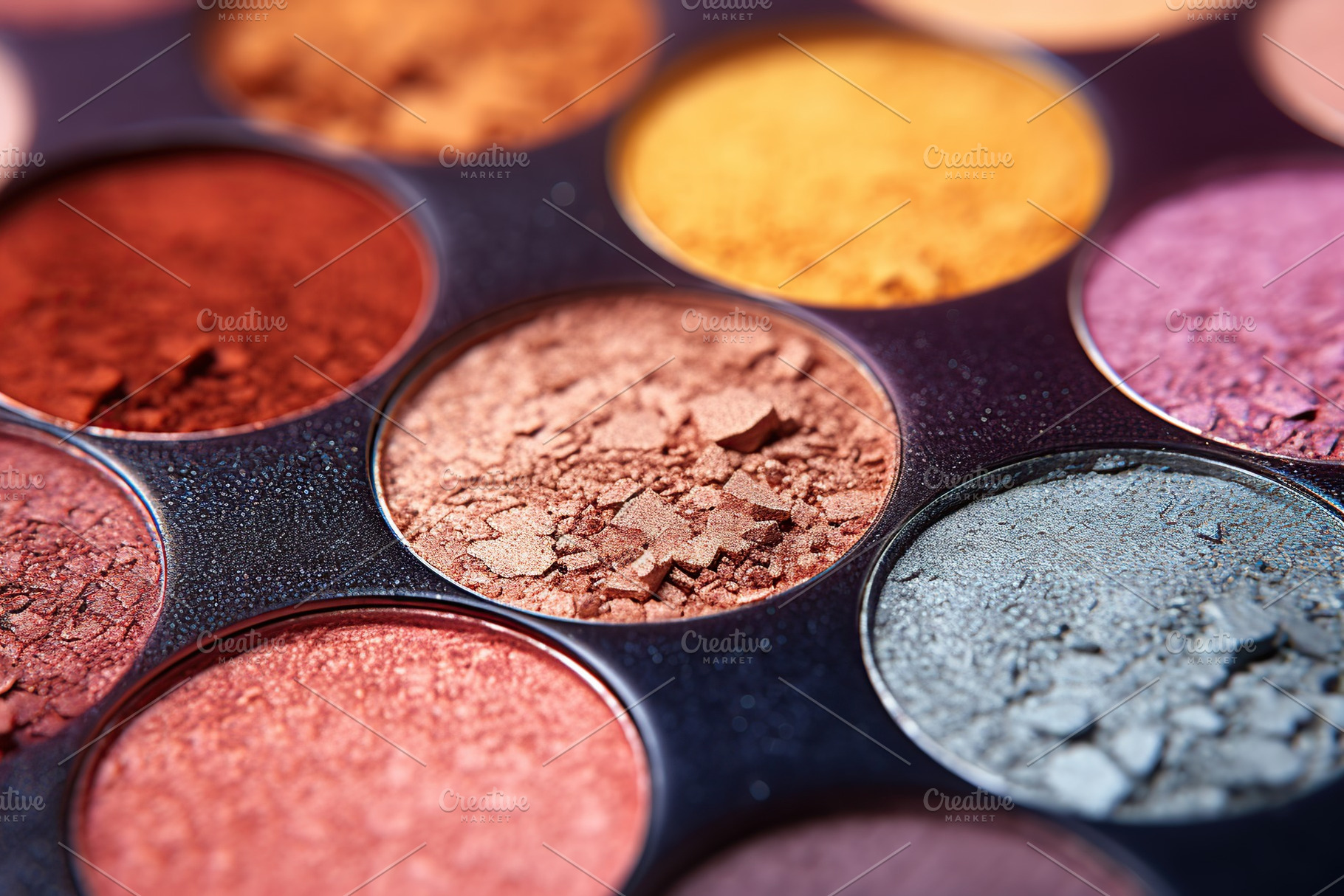 Makeup eyeshadow palette background. Cosmetic products, a Beauty & Fashion Photo by AlyaAnd