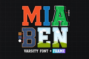 Mia Ben - Varsity Font Canva Frames, a Script Font by Jozoor