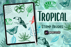 Tropical Element Brush Stamp