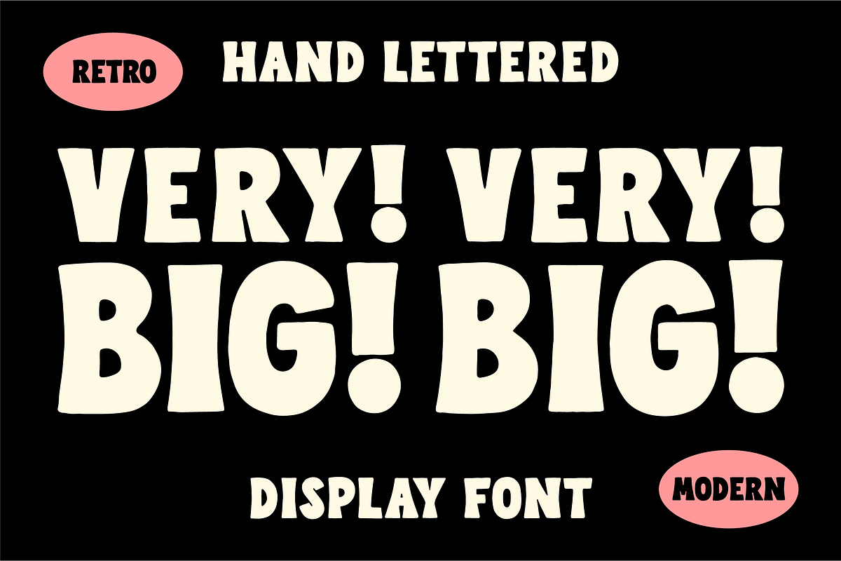 Big Big! A Retro Hand-lettered Font!, a Handwritten Font by Studio Funshop by Kelli (Photo 8 of 9)