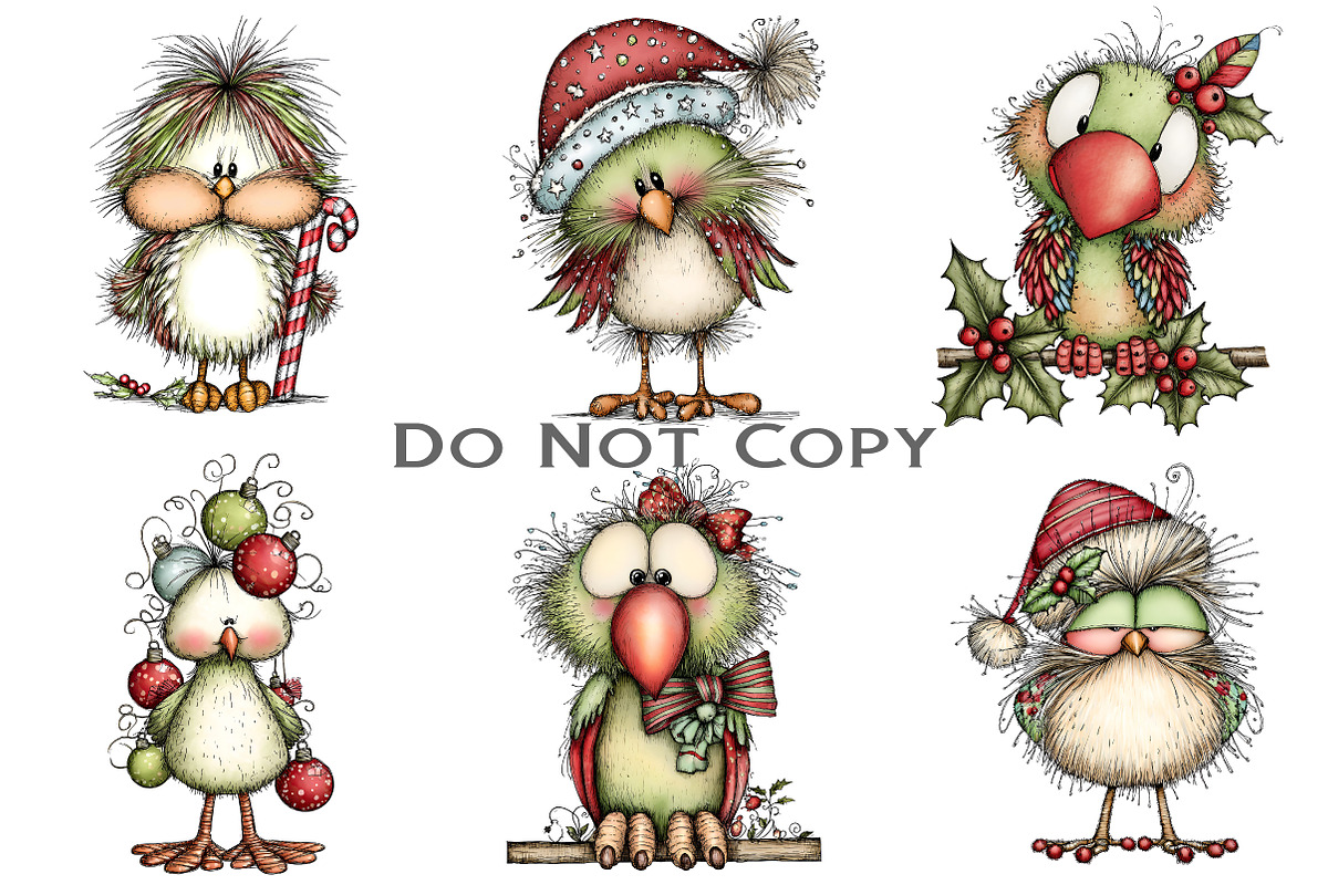 Whimsical Fluffy Christmas Birds, an Illustration by Craft Nest (Photo 9 of 9)
