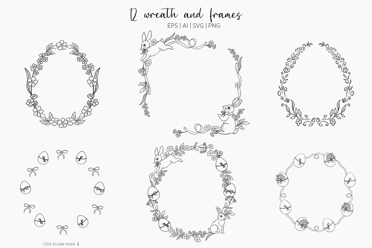 Easter rabbit hand-drawn vector set, a Decorative Illustration by AfonshinaArt (Photo 12 of 15)