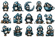 Whimsical Christmas Icy Blue Penguin, an Illustration by cherrydesign (Thumbnail 3 of 4)