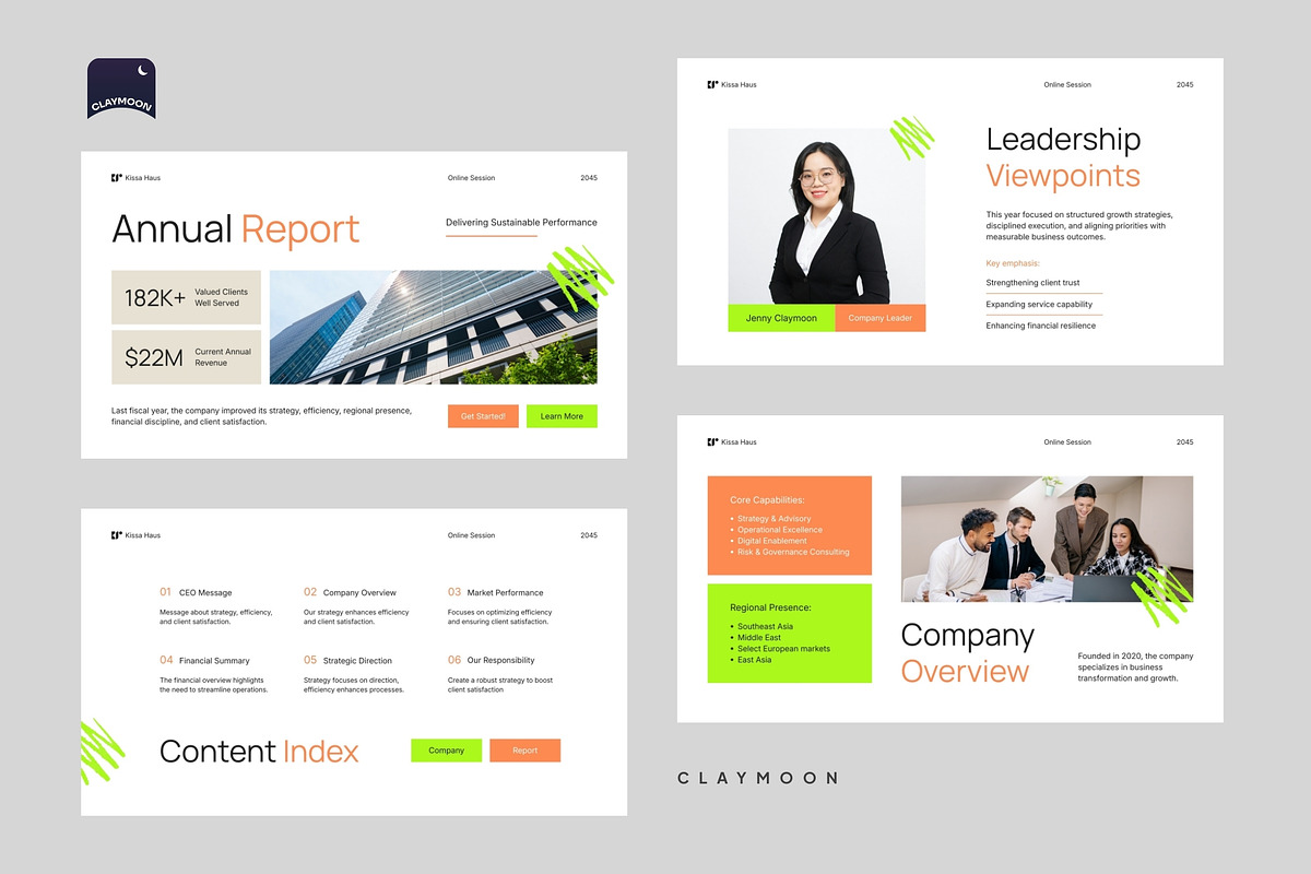 Corporate Annual Report Presentation, a Presentation Template by Claymoon Lab (Photo 4 of 7)
