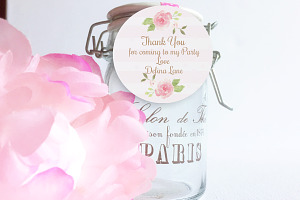 Watercolor Flowers thank you tag