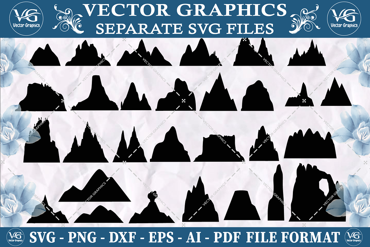 Mountains, forest SVG vector bundle, an Object Graphic by Vector Graphics