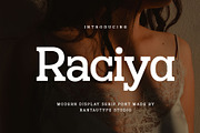 Raciya Modern Display Serif Font, a Serif Font by RantautypeStudio (Thumbnail 1 of 15)