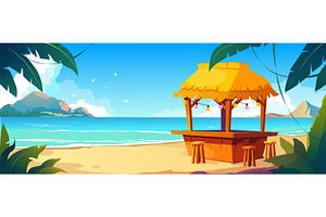 Tropical Summer Cafe Illustration, a Texture Illustration by alexdndz