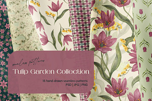 Tulip Garden Seamless Patterns
