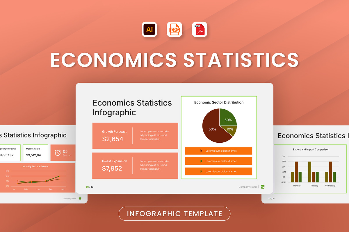 Economics Statistics Infographic, a Presentation Template by Antstheme (Photo 1 of 3)