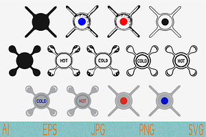 water taps svg, Faucet Knobs, handle