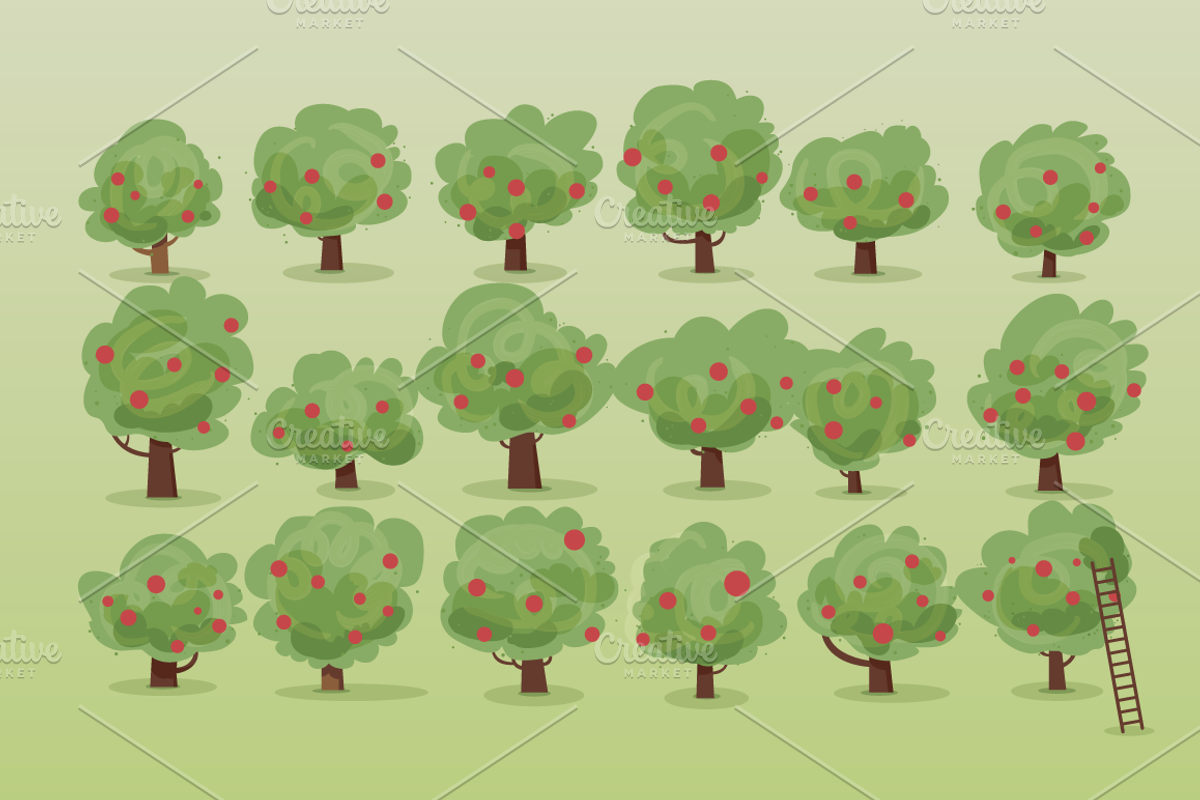 Apple Orchard Illustration Set, an Illustration by CSA Creative Studio (Photo 4 of 5)