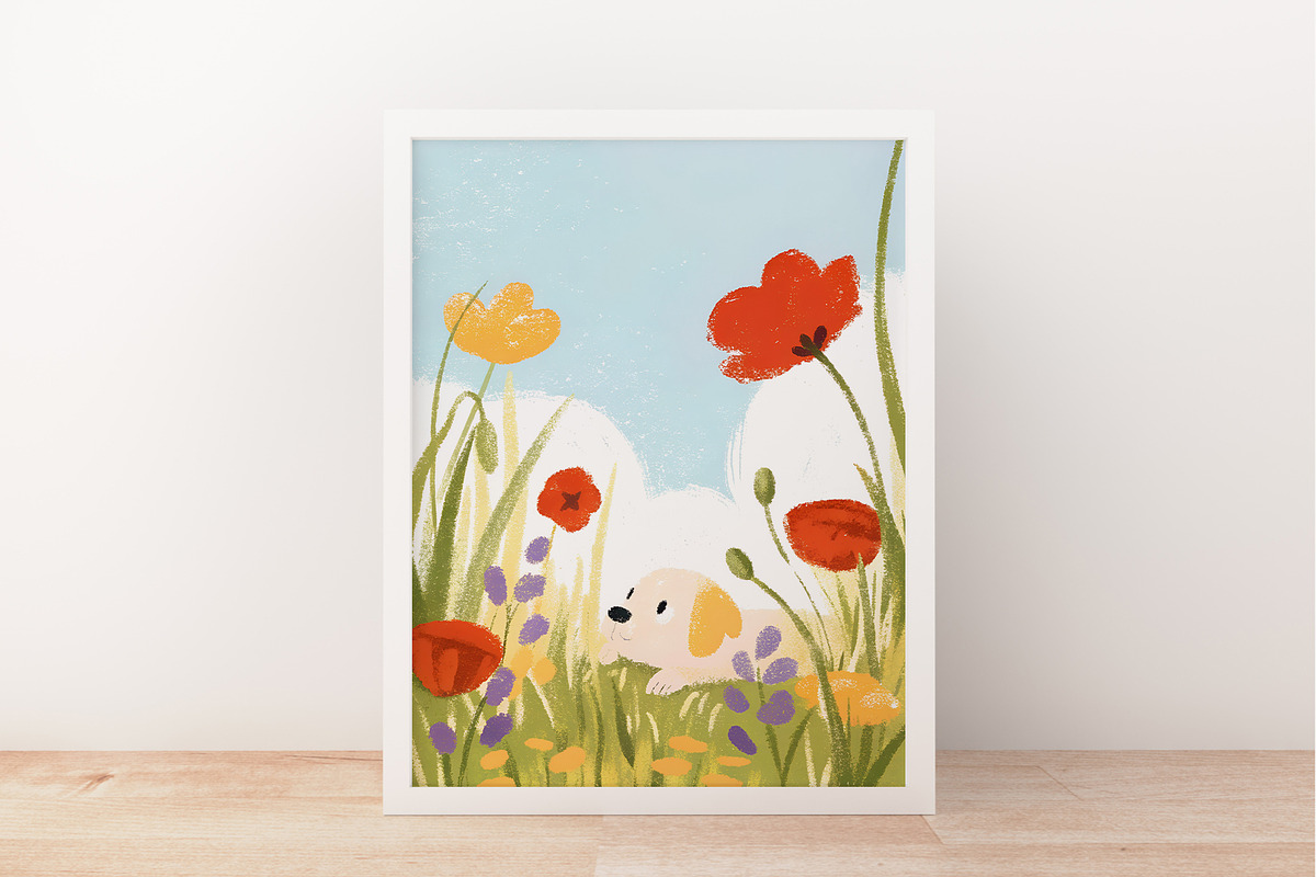 Cute Puppy Kids Wall Art, an Animal Illustration by Helga Wigandt (Photo 2 of 3)