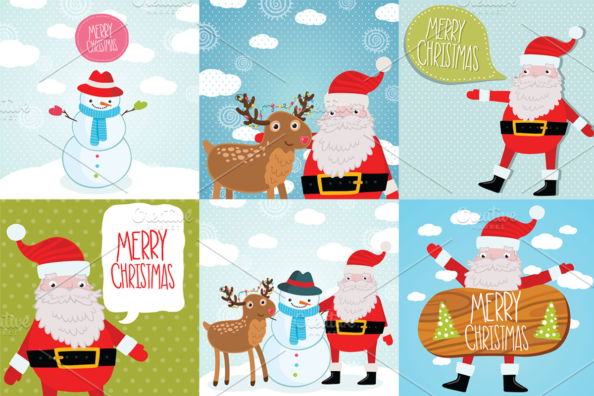 Merry Christmas illustrations, an Illustration by kostolom3ooo (Photo 4 of 5)