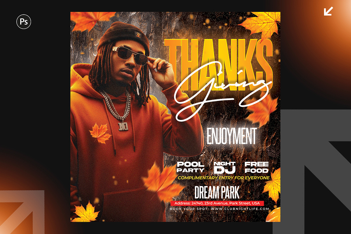 Thanksgiving Flyer Bundle – 8 PSD, a Flyer Template by Shajib Shikder (Photo 6 of 9)