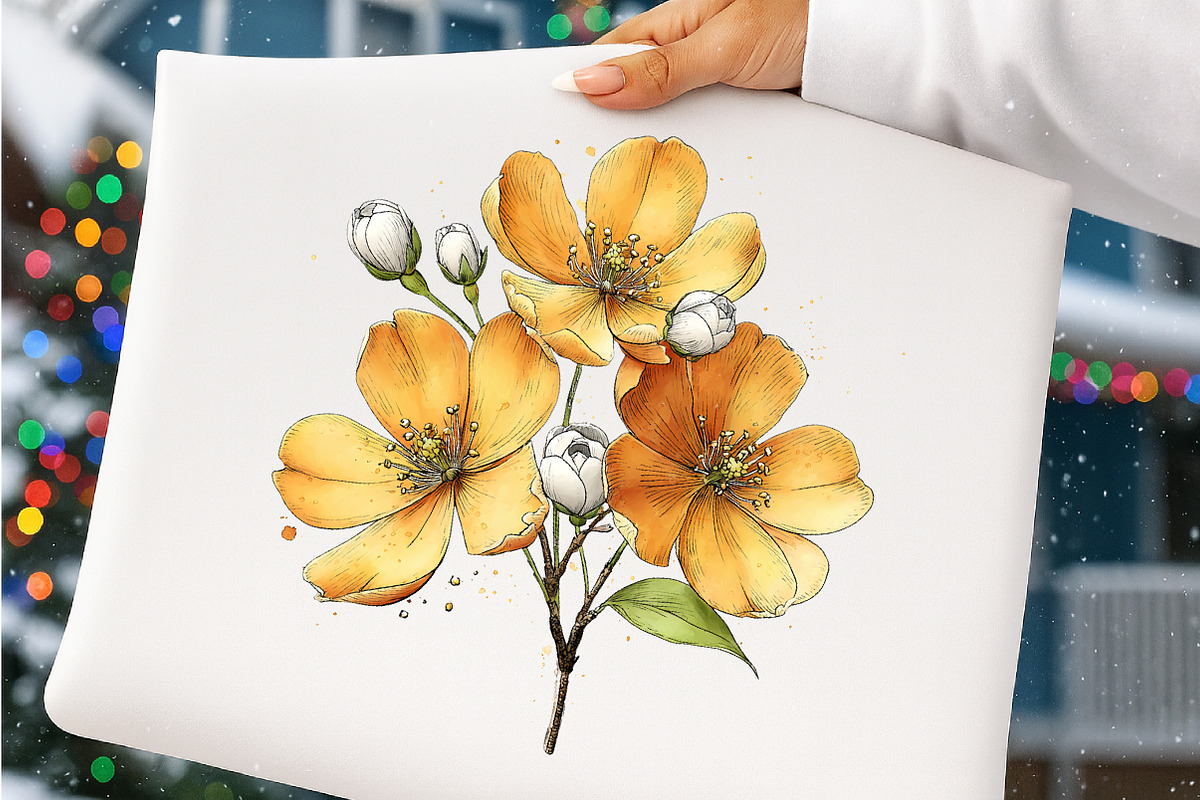 Yellow flowers spring clipart, an Illustration by SinaCreation (Photo 9 of 11)