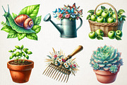 Green Garden Clipart, an Illustration by RobertsArt (Thumbnail 5 of 7)