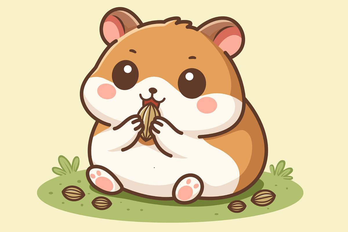 Cute Kawaii Hamster Eating Cartoon, an Animal Illustration by Artpon Illustration (Photo 3 of 3)