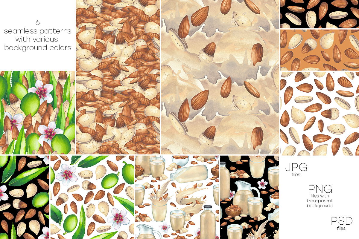 Watercolor almond milk, a Food Illustration by Ekaterina Glazkova (Photo 8 of 11)