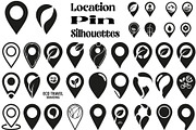 Modern location pin silhouettes, an Illustration by Amazin_art (Thumbnail 1 of 31)