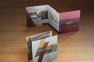 Square Z-Fold Brochure Mockup