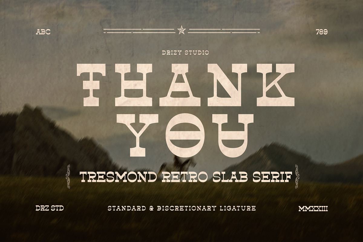 Tresmond - Vintage Retro Slab Serif, a Serif Font by Drizy (Photo 9 of 9)